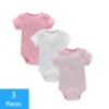 3PCS/Lot Baby Bodysuit Summer Clothes - Solid Color Romper, Soft Cotton Jumpsuit for Newborns, Boy/Girl Clothing 2021