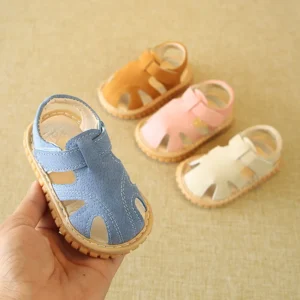 Newborn Baby First Walkers Sandals - Non-slip Rubber Sole Infant Summer Beach Shoes for Boys and Girls