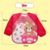Waterproof Cartoon Long Sleeve Art Apron Baby Bib - Infant Toddler Feeding Bib for Boys and Girls, Soft Burp Cloth